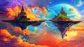 Mind Journey Through Imaginative Floating Realms