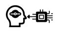Mind-Machine Interface Icon. Cognitive Technology AI Integration, vector design Generative AI Royalty Free Stock Photo