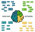 Mind map infographic. Abstract brain thinking process scheme, business steps planning vector concept Royalty Free Stock Photo