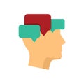 Mind mental chats icon flat isolated vector