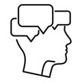 Mind mental chats icon, outline style