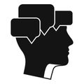 Mind mental chats icon, simple style