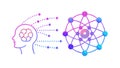 Mind and Network Interaction, Thought Process Connectivity, vector design Generative AI Royalty Free Stock Photo