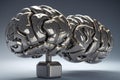 Mind Over Matter Steel Brain Lifting Heavy Dumbbell.AI Generated