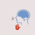 Mind People who are in anxiety and fear because of the corona virus. Illustration of Wuhan corona virus