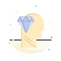 Mind, Perfection, Diamond, Head Abstract Flat Color Icon Template