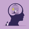 Mind prison psychological concept