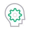Mind setting thin color line icon
