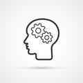 Mind settings flat line icons Vector eps10