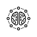 Black line icon for Mind share, thought and neurone Royalty Free Stock Photo
