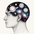 Mind of Space: A Galactic Introspection Royalty Free Stock Photo