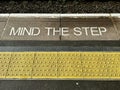 Mind the Step Sign Railway Station Royalty Free Stock Photo