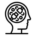 Mind stress icon outline vector. Digital media