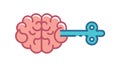 Mind Unlocked Icon with a Key Turning in a Brain, vector design Generative AI Royalty Free Stock Photo