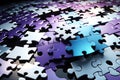 Mind Unraveled: Puzzle Pieces Floating Away from a Human Brain, Representing Mental Degeneration, Alzheimer\'s, and Dementia Royalty Free Stock Photo