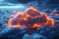 Mind uploading transferring brain data to the cloud with progress indicators and percentages