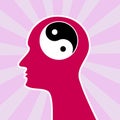 Mind yin yang concept head Royalty Free Stock Photo