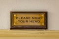 Mind your head plaque