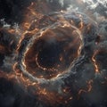 94 Mindbending 3D cartoon cosmic phenomenon of a black hole devouring stars Royalty Free Stock Photo