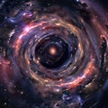 94 Mindbending 3D cartoon cosmic phenomenon of a black hole devouring stars Royalty Free Stock Photo