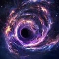 94 Mindbending 3D cartoon cosmic phenomenon of a black hole devouring stars Royalty Free Stock Photo