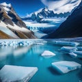 mindblowing scene of glaciers with frozen lake and Royalty Free Stock Photo