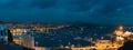 Mindelo in twilight. Port town with many boats in the bay on the Cape Verde in the northern part of the island Sao Royalty Free Stock Photo