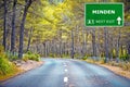 MINDEN road sign against clear blue sky Royalty Free Stock Photo