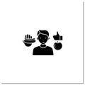 Mindful eating glyph icon Royalty Free Stock Photo