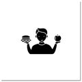 Mindful eating glyph icon