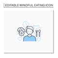 Mindful eating line icon