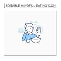 Mindful eating line icon