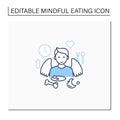 Mindful eating line icon