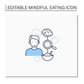 Mindful eating line icon