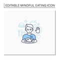 Mindful eating line icon