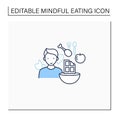 Mindful eating line icon