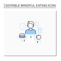 Mindful eating line icon