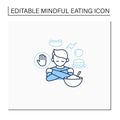 Mindful eating line icon