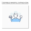 Mindful eating line icon