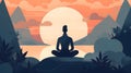 Mindful Meditation background illustration design, self care, love, healthy, art, Generative AI