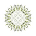 Mindful meditation olive color islamic circle mandala desing, pleasure mandal templeae for your body and mind
