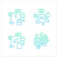 Mindful spendings chalk icons set