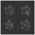 Mindful spendings chalk icons set
