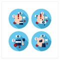 Mindful spendings flat icons set