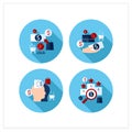 Mindful spendings flat icons set