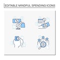Mindful spendings line icons set