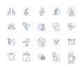 Mindfullness outline icons collection. Meditation, Awareness, Presence, Concentration, Focus, Introspection, Compassion