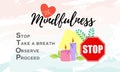 MindfulnessMindfulness illustration to promote and create awareness for healthy living Royalty Free Stock Photo