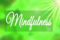 Mindfulness on a green background