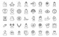 Mindfulness icons set outline vector. Mind relax Royalty Free Stock Photo